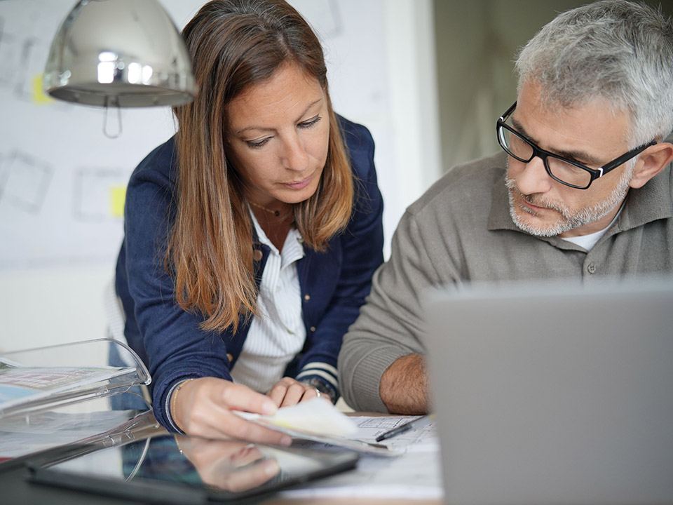 team working on AI process