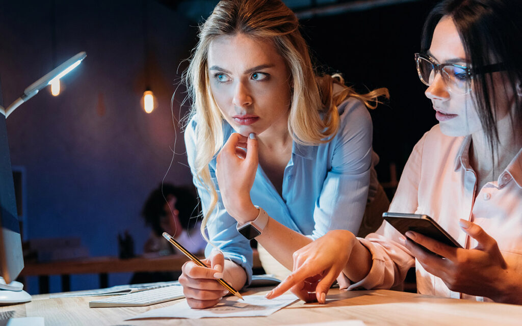 team at the office working on a project