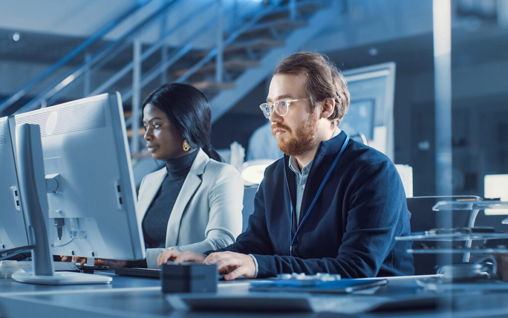 team working at the office